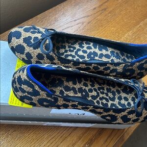 Rothy's Tan and Black Leopard Flats EUC ++
